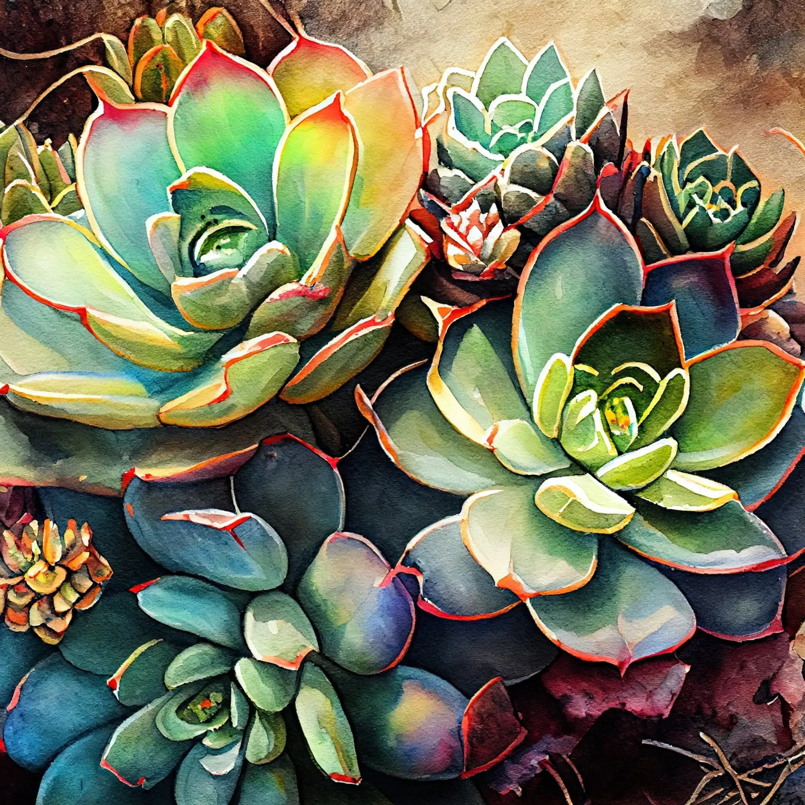 the art of succulents and cacti canvas with Floater frame by Justyna Jaszke JBJart