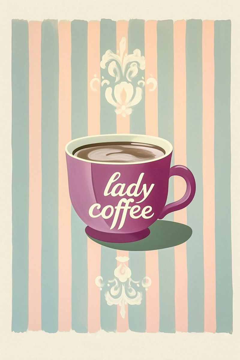 "Lady Coffee" Retro Charme poster by Carinaprint