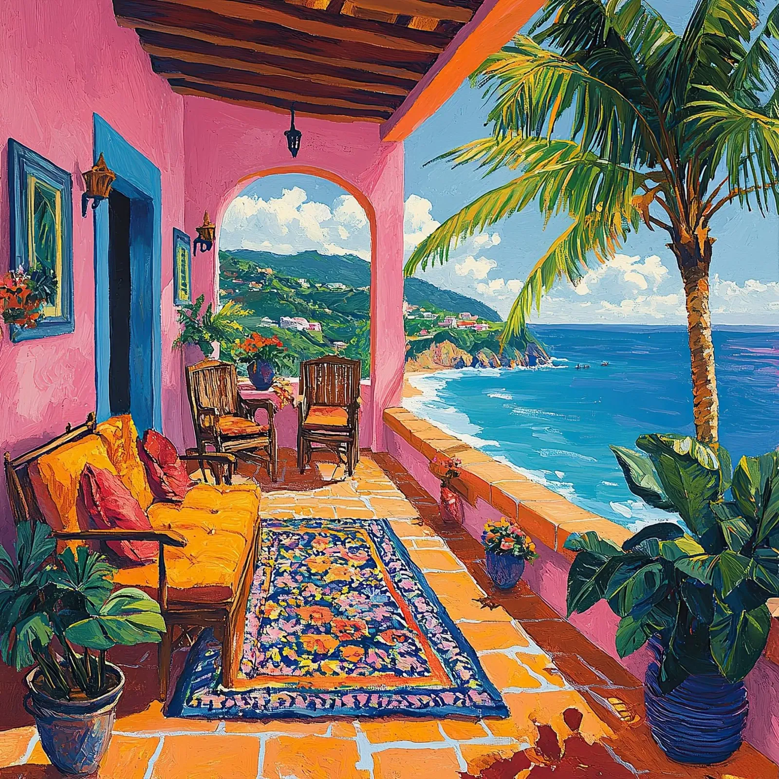 Coastal Views in Bloom plexiglass da Nikis Art Studio