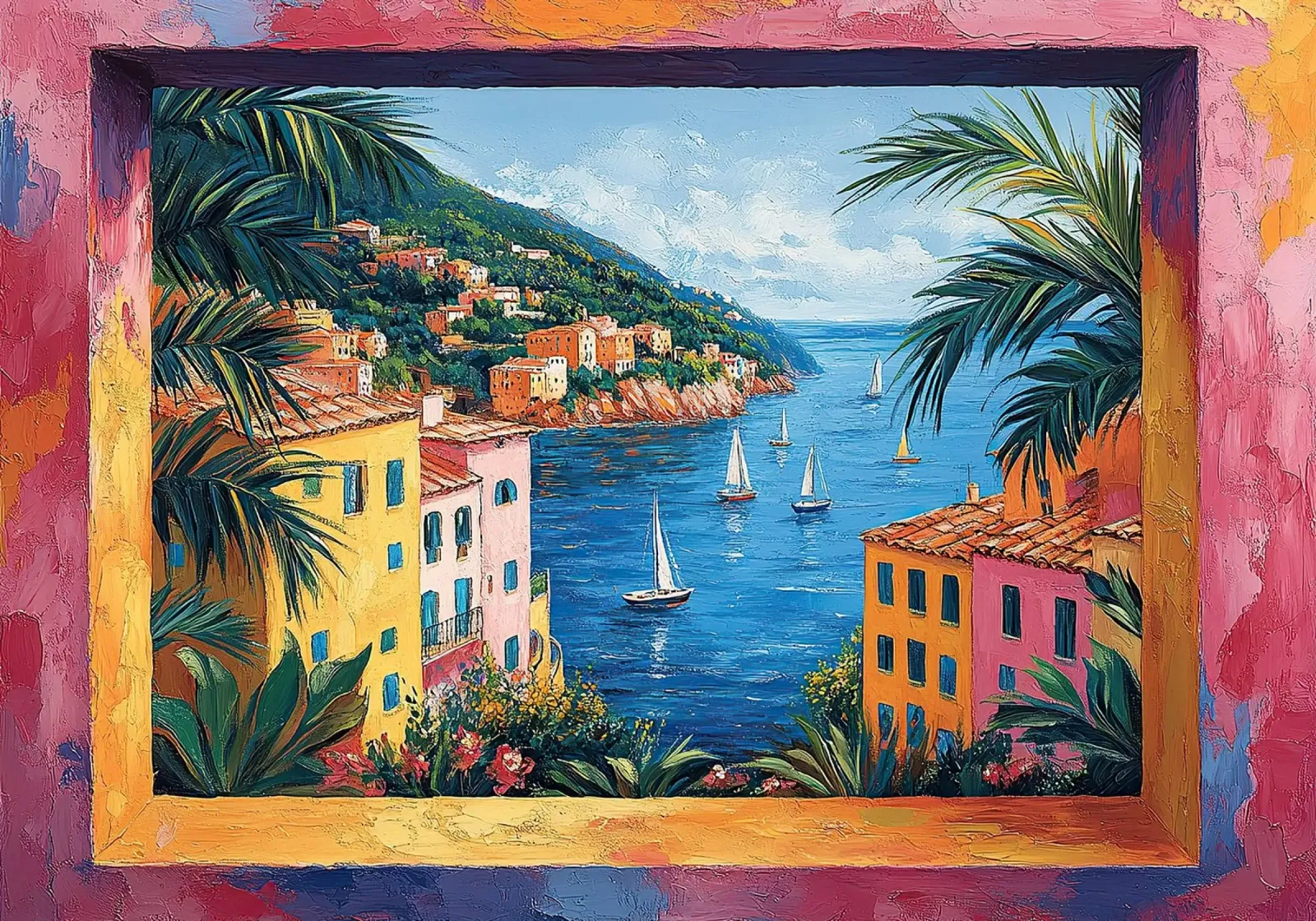 La bellezza nella brezza poster con telaio in legno da Nikis Art Studio