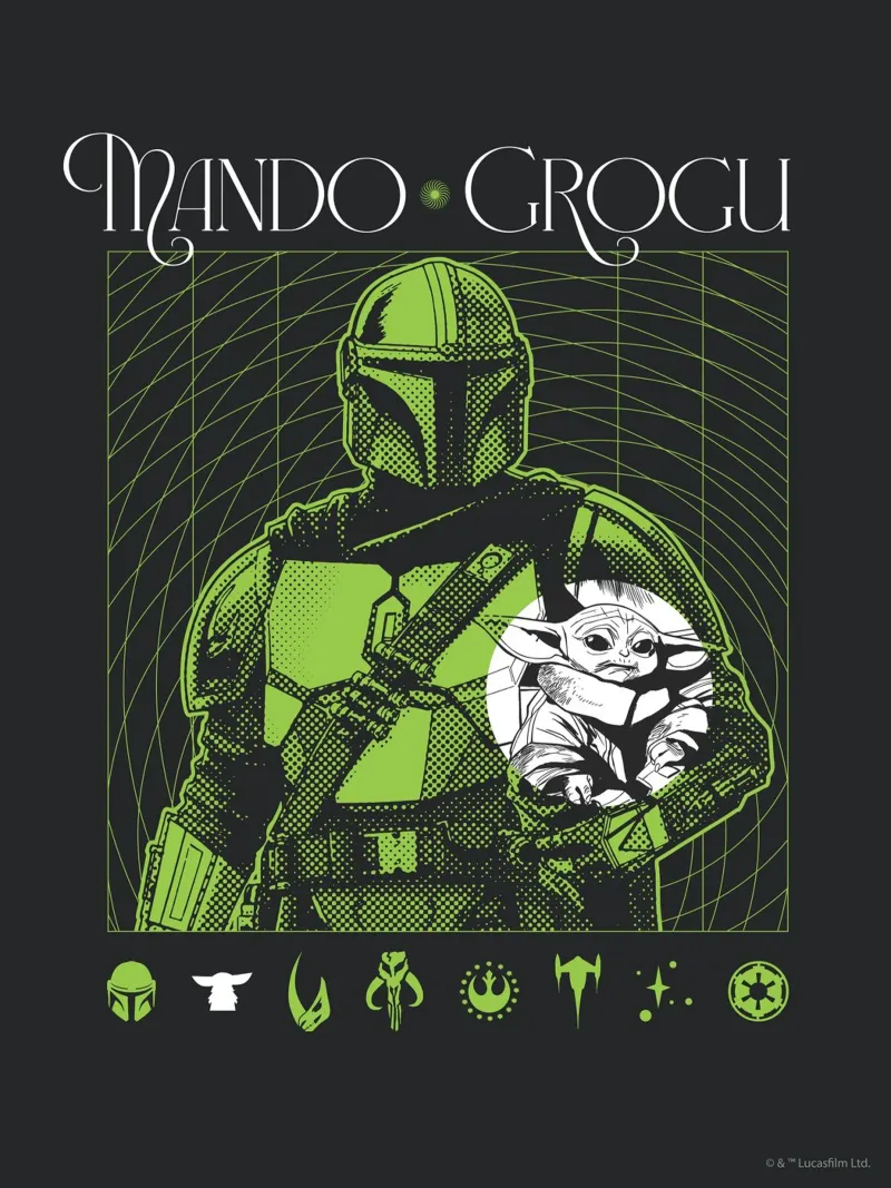 MANDO x GROGU plexiglass da Star Wars