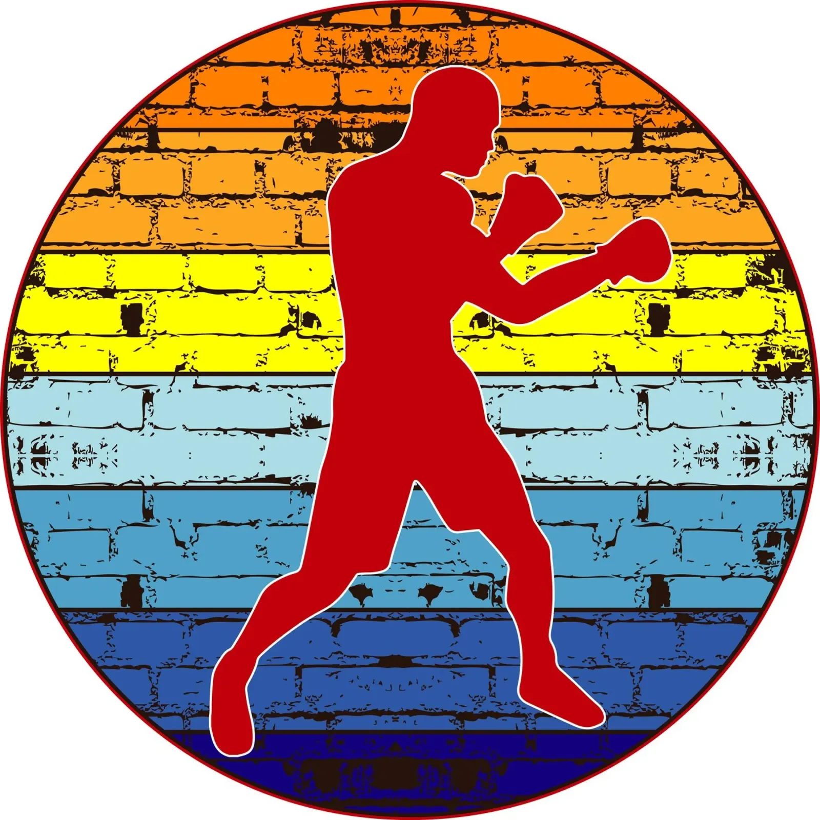 Boxe sport design retrò pellicola backlit da vickeyroads