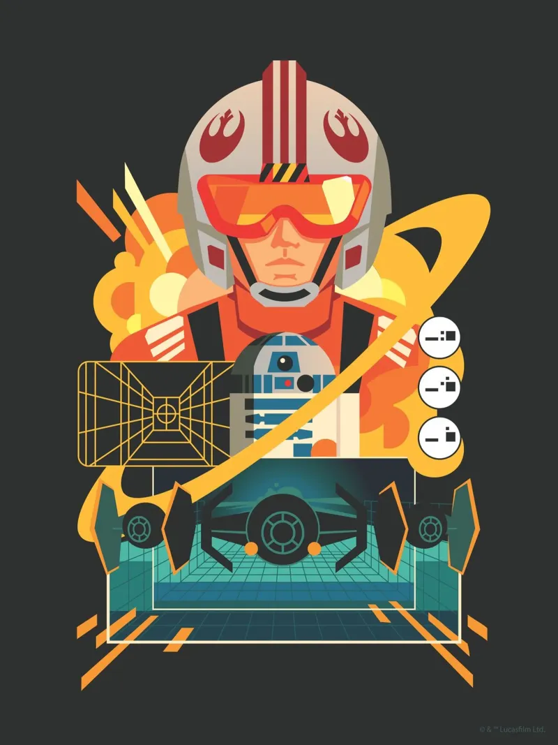 Rebellenpilot im Kampf carta hahnemühle da Star Wars