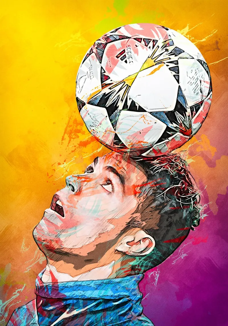 Cristiano Ronaldo 1 poster con telaio in legno da tenten