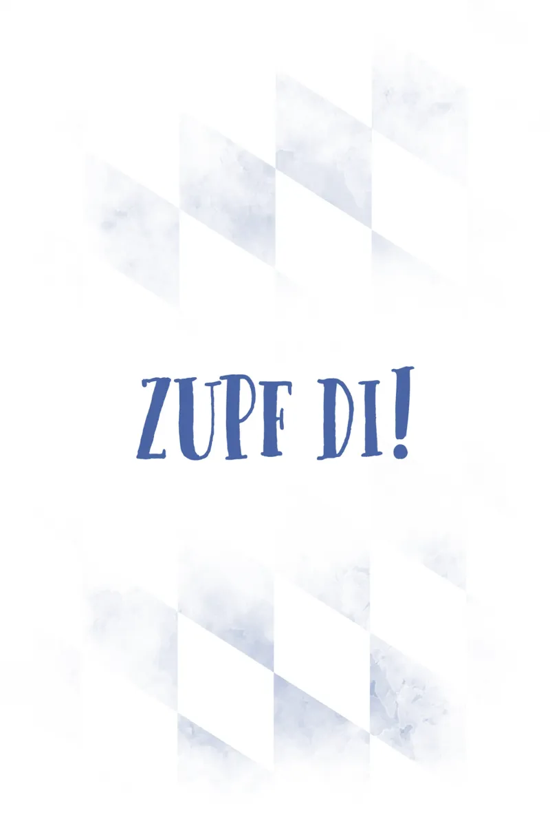 TYPISCH BAYERN Zupf di poster con telaio in alluminio da Melanie Viola