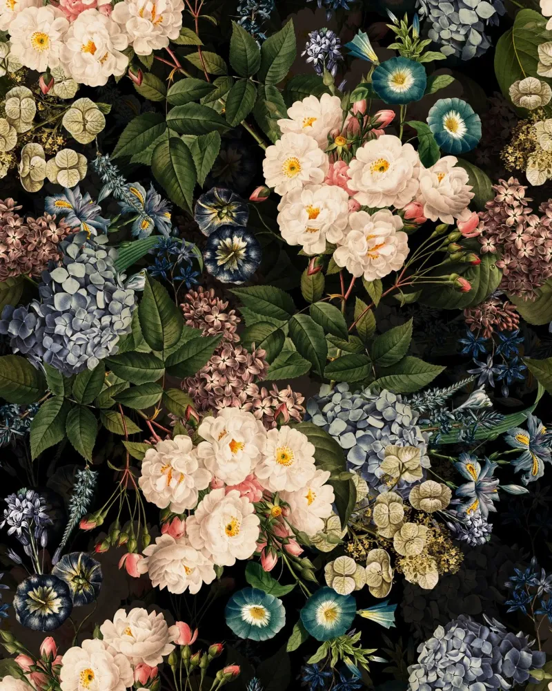 Giardino di mezzanotte barocco e mistico 2 poster con telaio in alluminio da Flower Garden - Uta Naumann