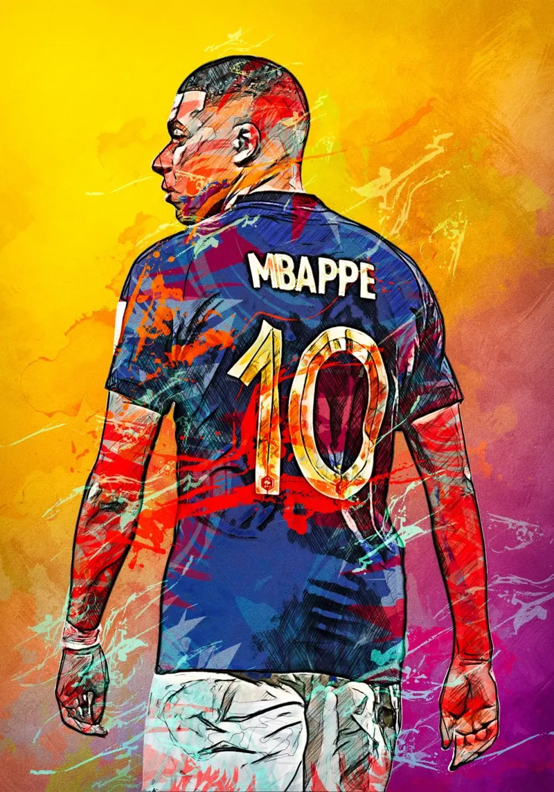 Kylian Mbappé France 1 poster con telaio in plastica da tenten