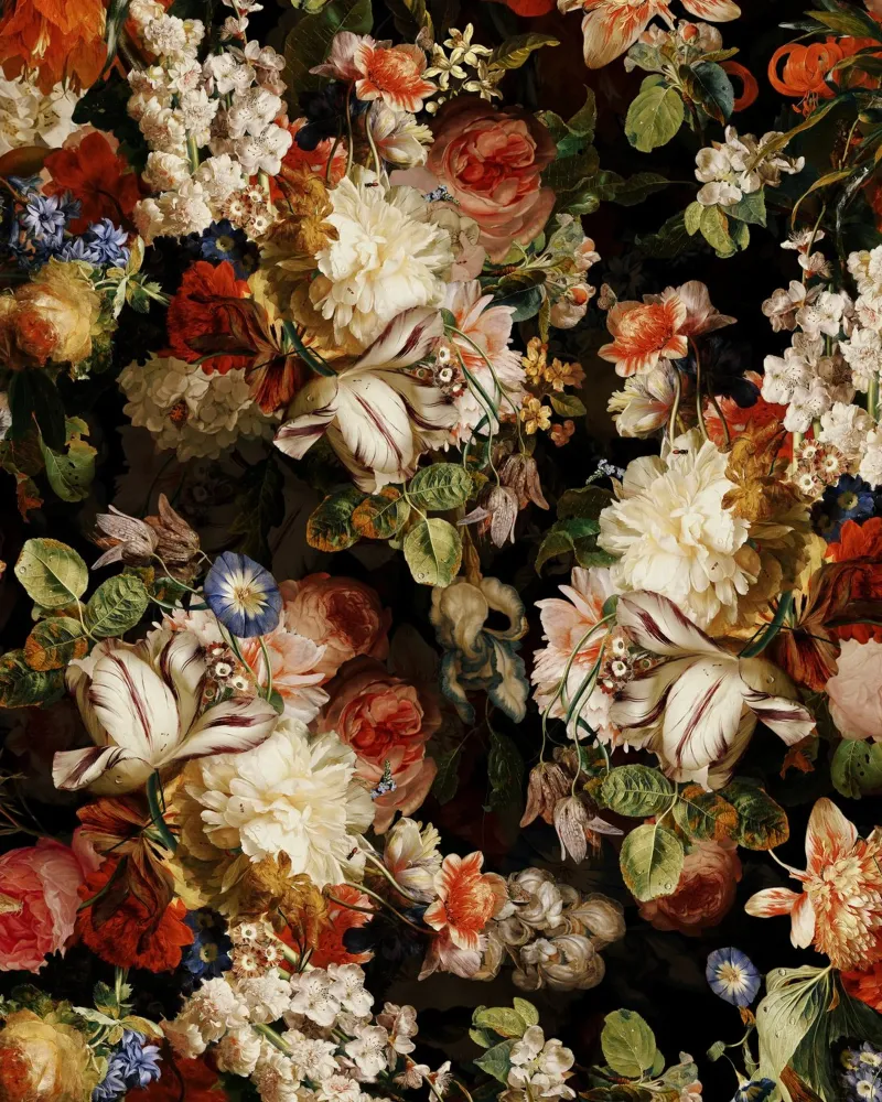 Giardino di mezzanotte barocco e mistico 3 poster con telaio in alluminio da Flower Garden - Uta Naumann