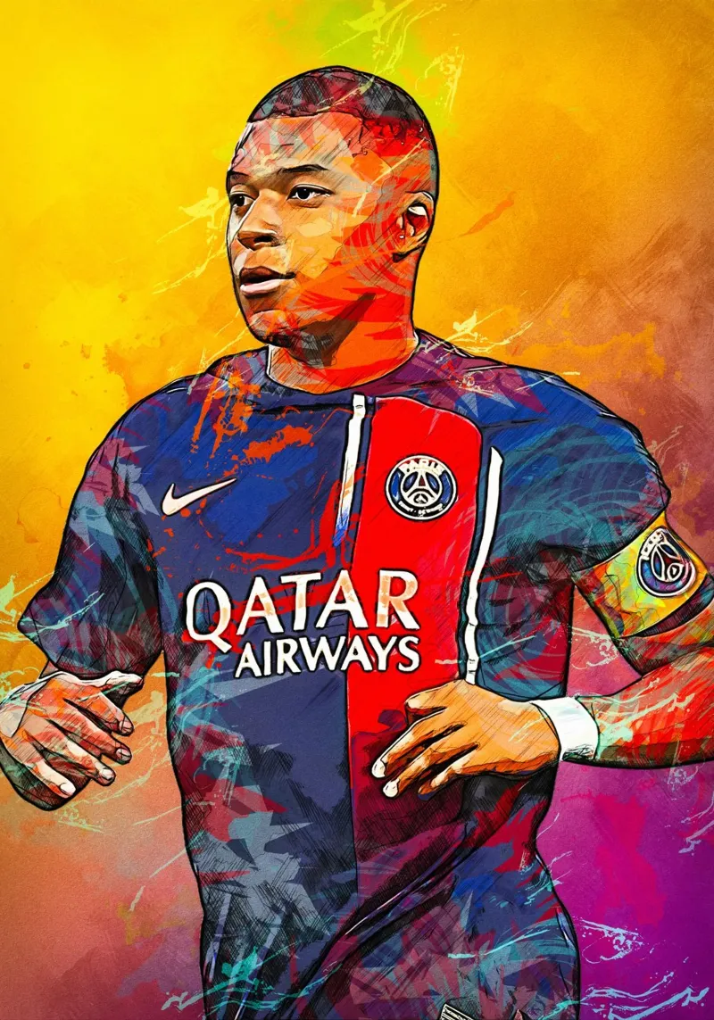 Kylian Mbappe pellicola backlit da tenten