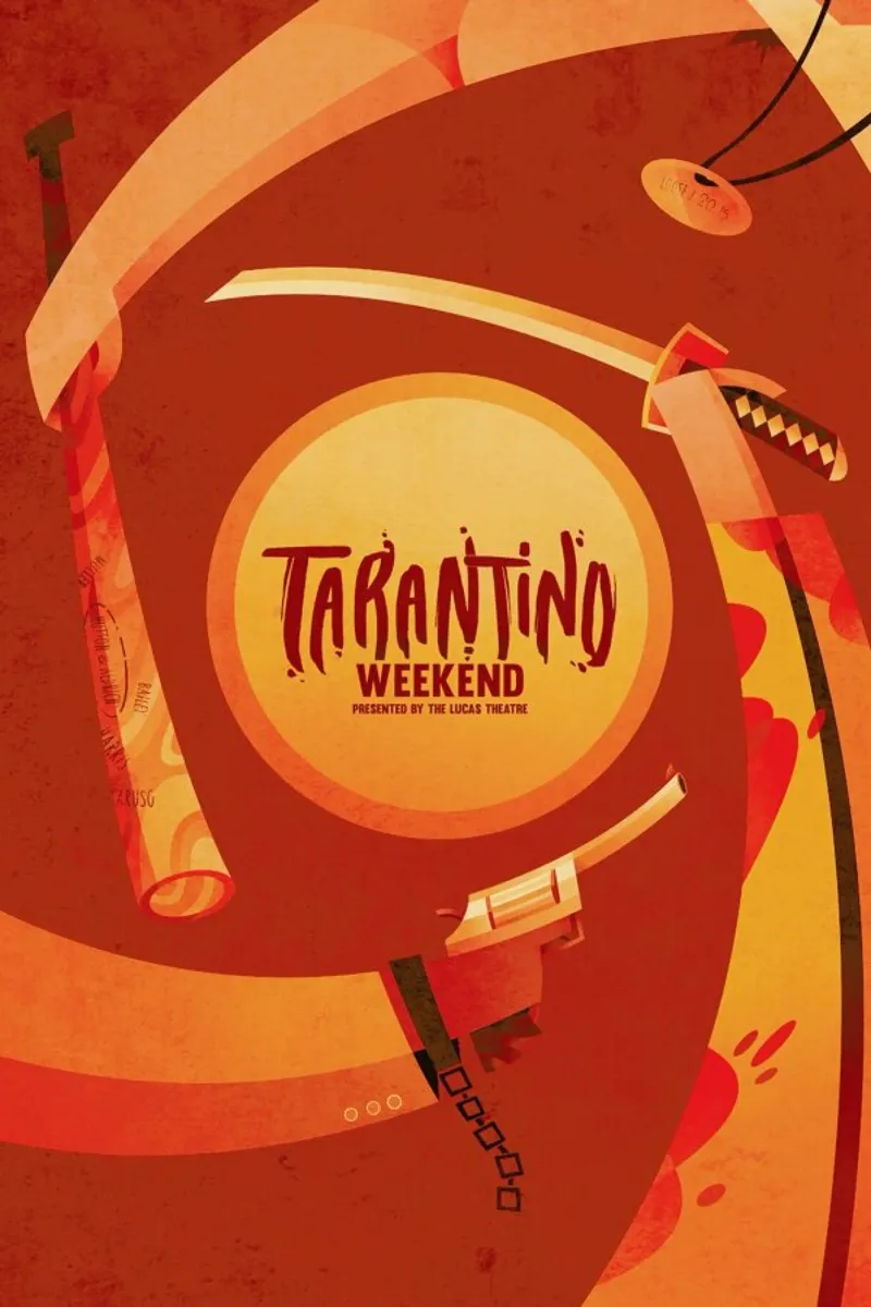 Tarantino Weekend poster con telaio in plastica da Sean Loose