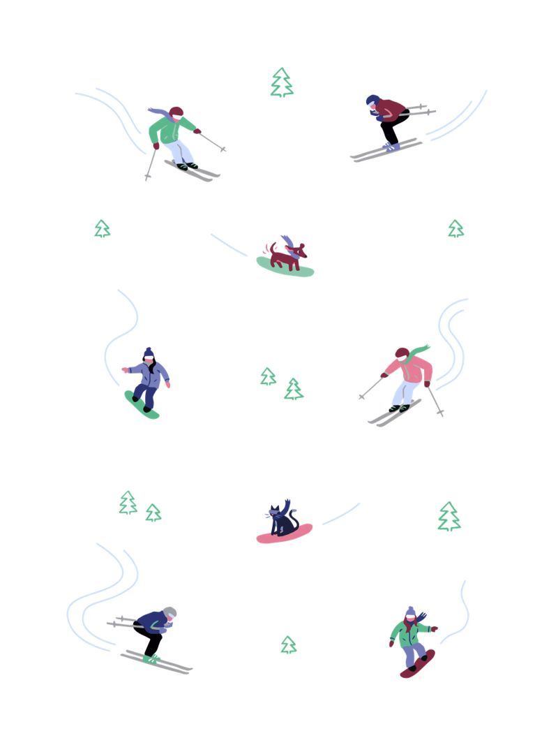 Ski Adventure Poster von Schuhmann Design