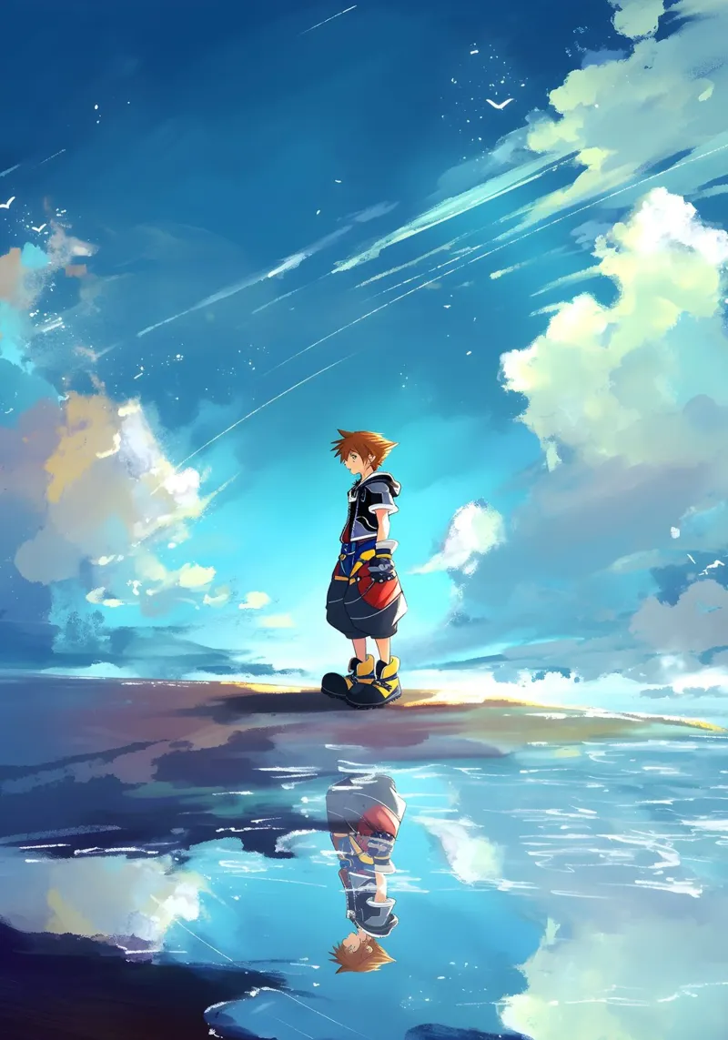 sora kingdom hearts poster con telaio in plastica da CreativeStudio