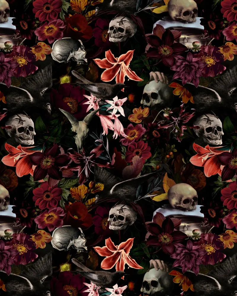 Baroque Dark Academia Mystic Midnight Garden canvas by Flower Garden - Uta Naumann