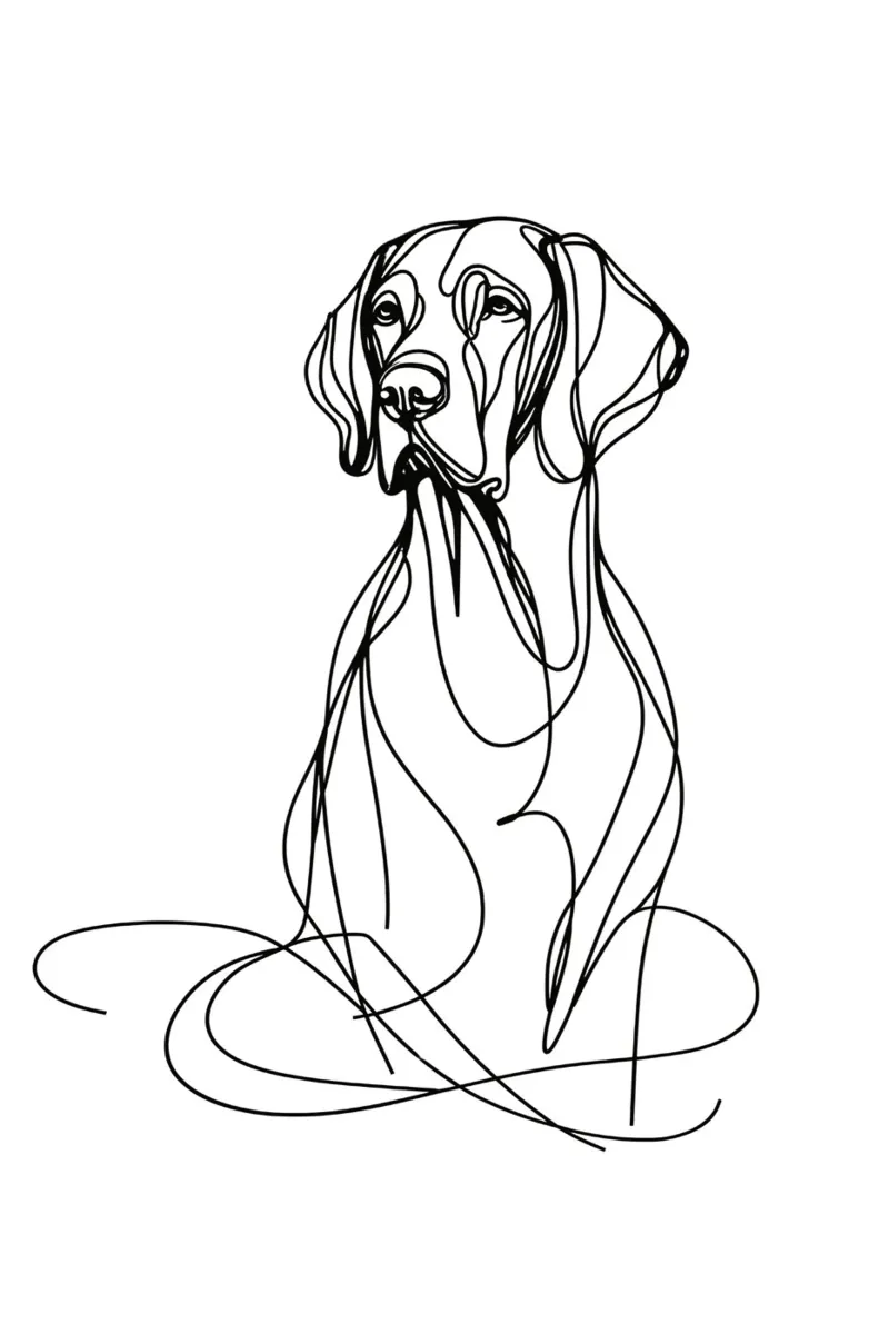 Chien Vizsla Dessin au trait panneau forex de WijdevenDesign