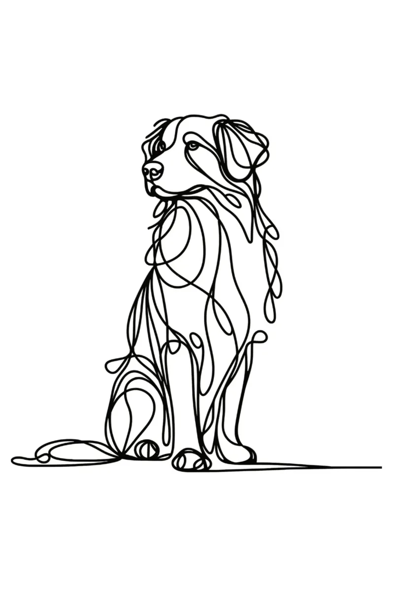 Nova Scotia Duck Tolling Retriever Dog Line Art Dibujo metacrilato de WijdevenDesign