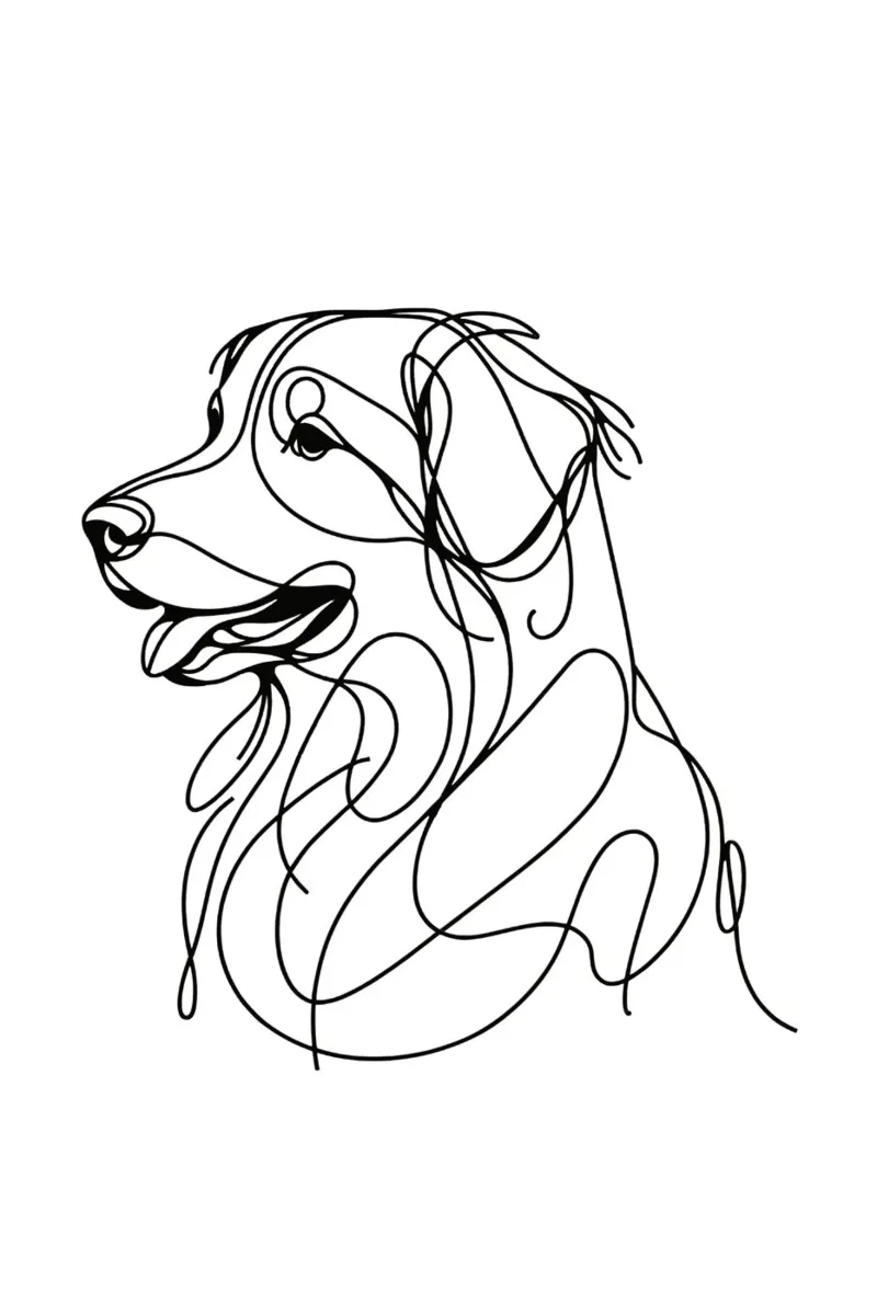 Nova Scotia Duck Tolling Retriever Dog Line Art Dibujo metacrilato de WijdevenDesign
