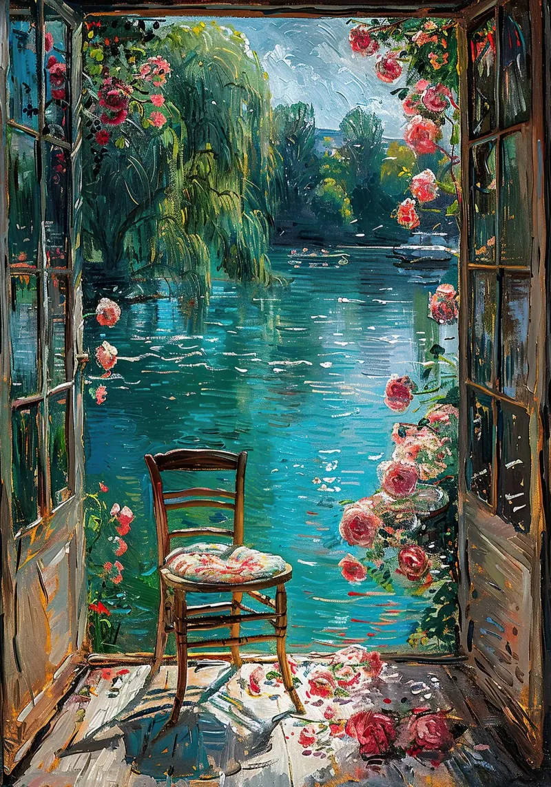 Henri Matisse inspires "Framed Serenity backlit film by ArtByNiki