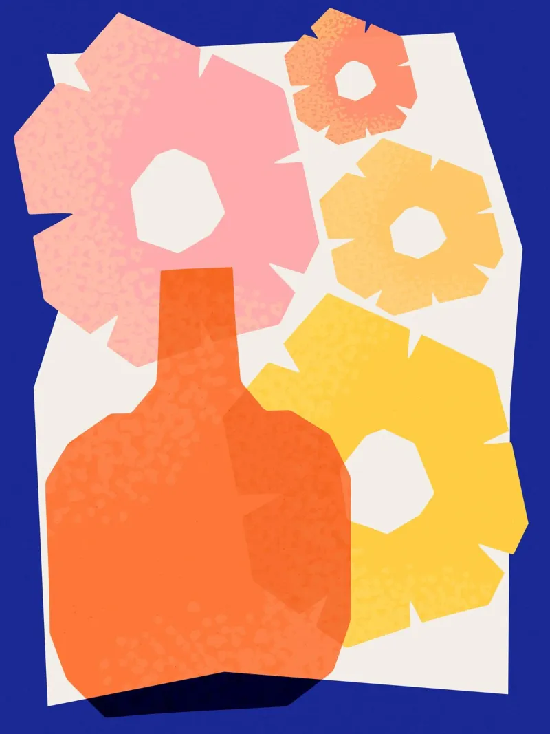 Geometric Joy No 3 poster con telaio in plastica da treechild