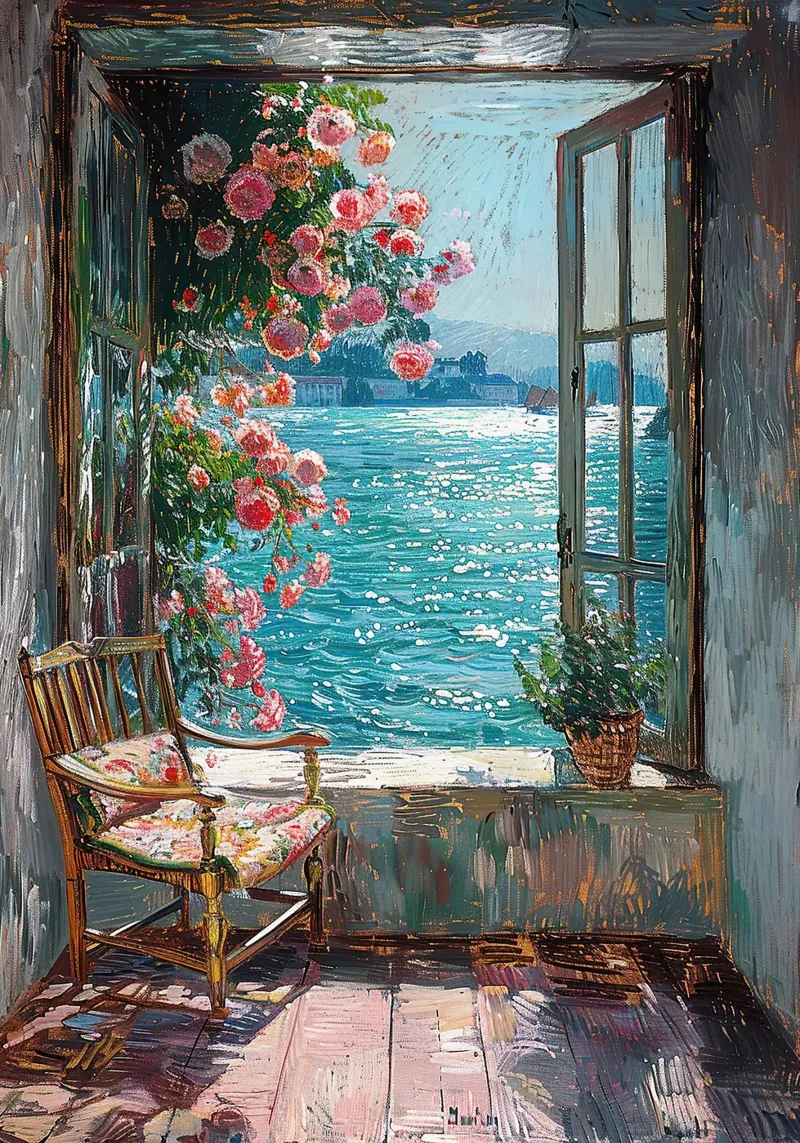 Open Dreams, Soft Breeze canvas with Floater frame by Nikis Art Studio