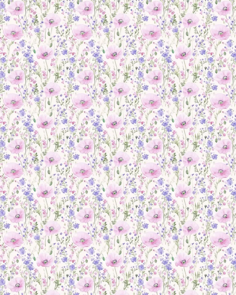 Vintage Botanical Pink Poppy Spring Flower Retro Floral Boho carta hahnemühle da Gentle Echoes Art