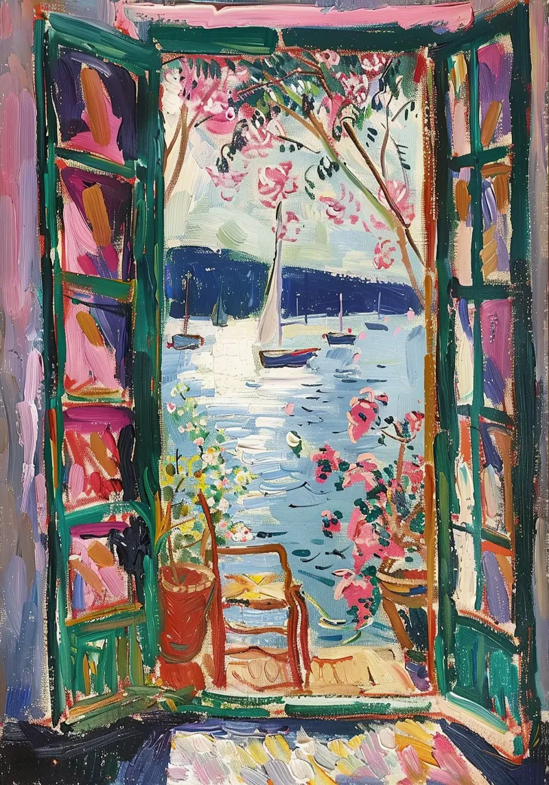 Matisse inspiriert Open Window "The Breeze Beckons" Hahnemühle von Nikis Art Studio