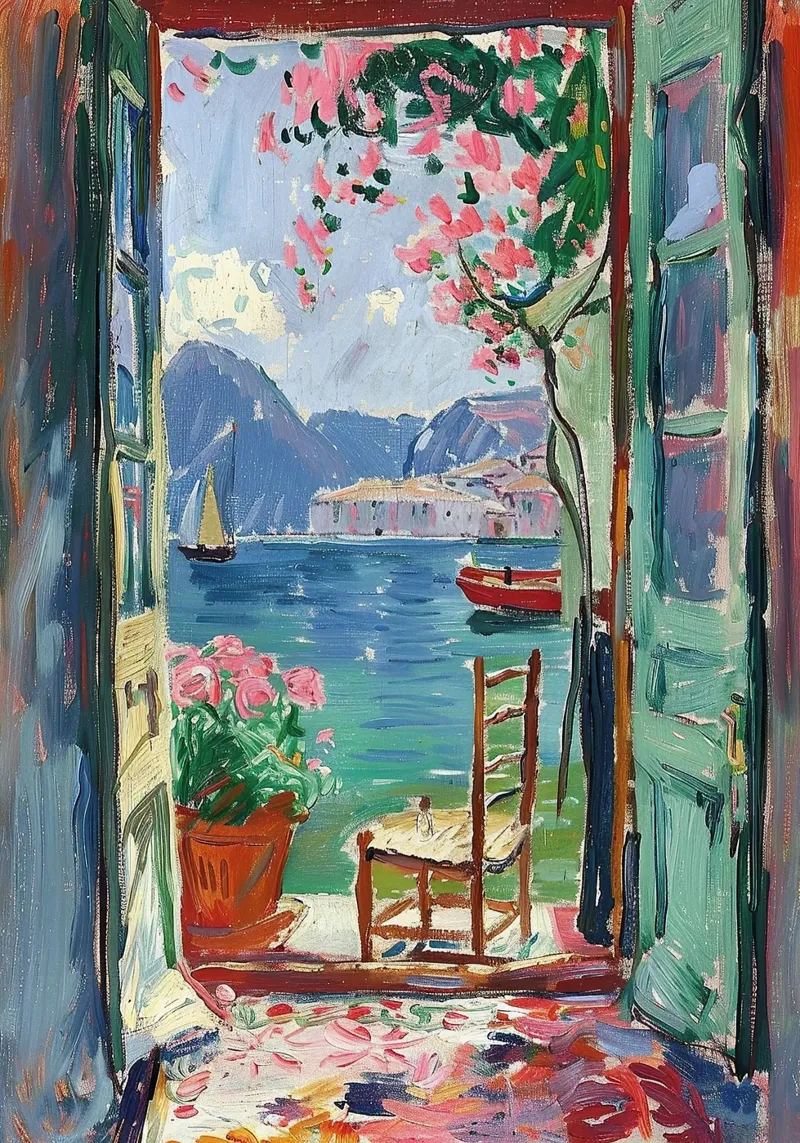 Henri Matisse ha ispirato "Un portale per la calma". pellicola backlit da Nikis Art Studio