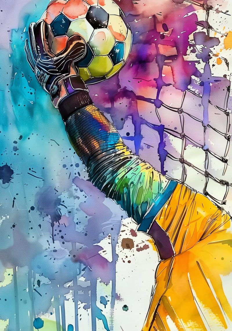 Gardien de but joueur de football art sportif poster de Justyna Jaszke JBJart