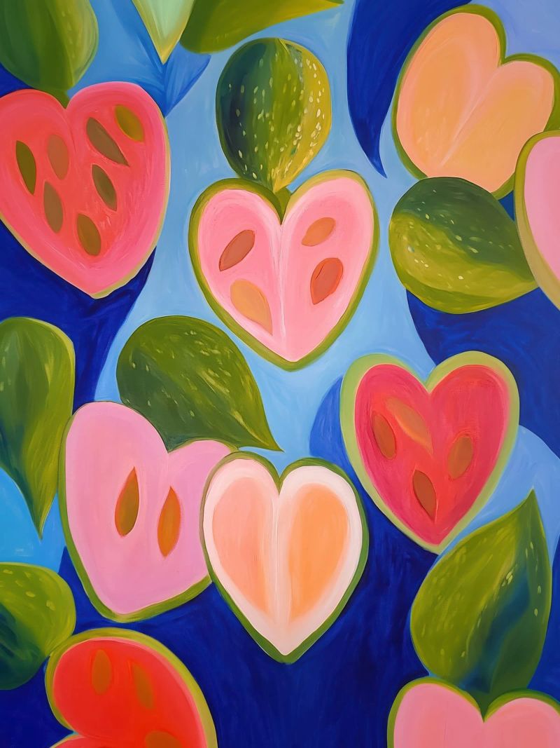 Colourful heart fruits poster by Autofocus