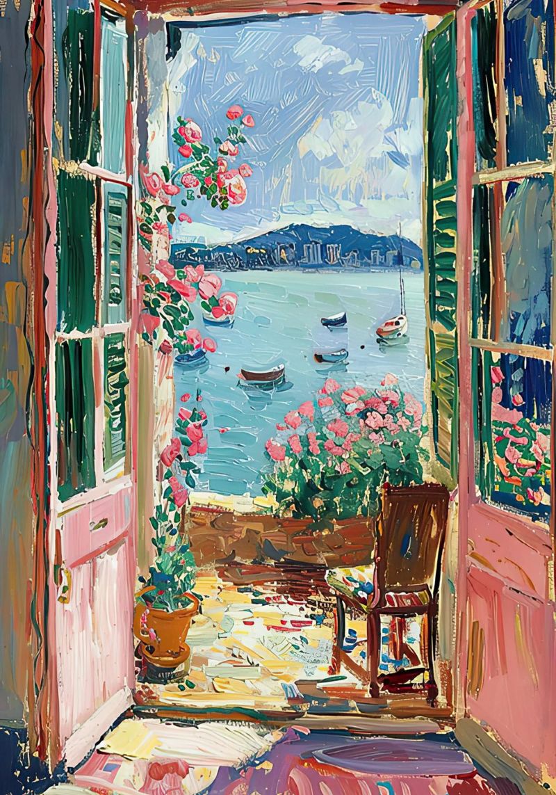 Matisse inspire Open Window "Light's Open Invitation" (Invitation ouverte de la lumière) poster de ArtByNiki