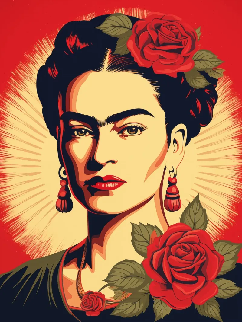 Frida Kahlo come guru | In stile propaganda pellicola backlit da Autofocus