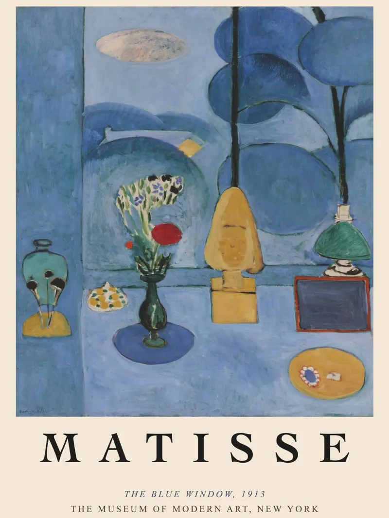The Blue Window - Matisse Still Life Art poster with plastic frame by Whole©