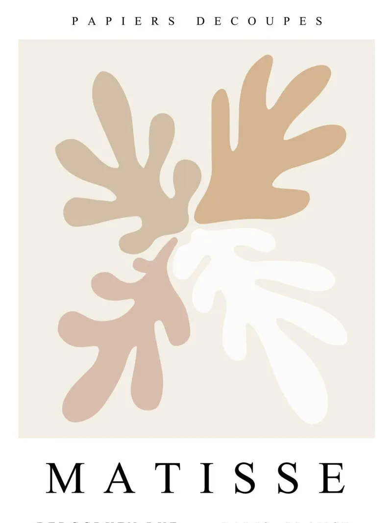 Minimalistisch bladontwerp - Matisse kunst canvas met Baklijst van Whole©
