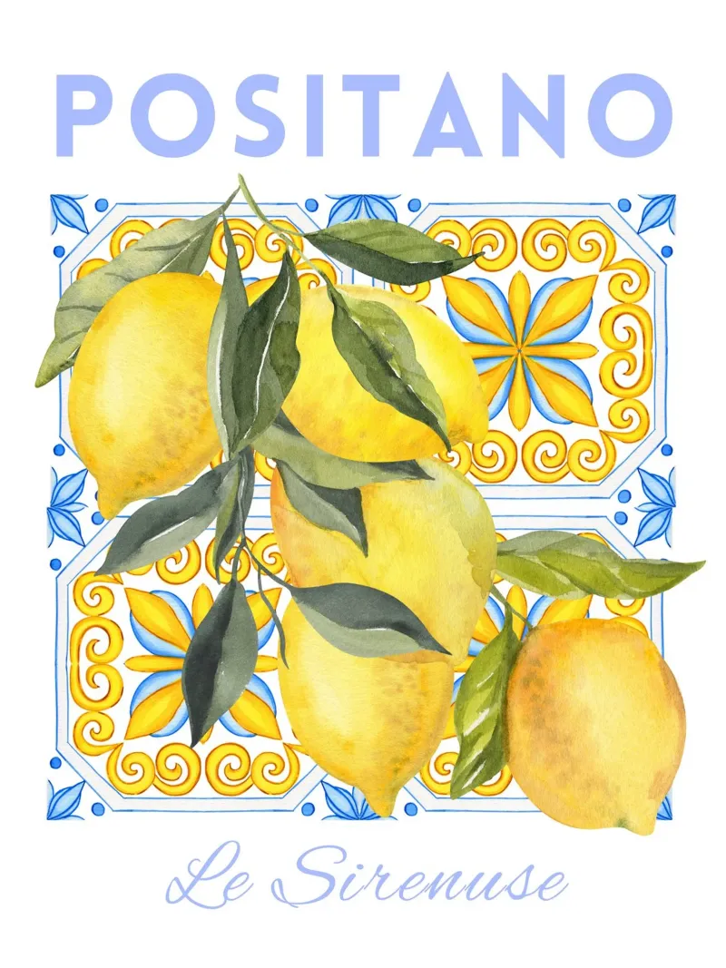 Positano Italian Lemon Print pellicola backlit da Bella Studio