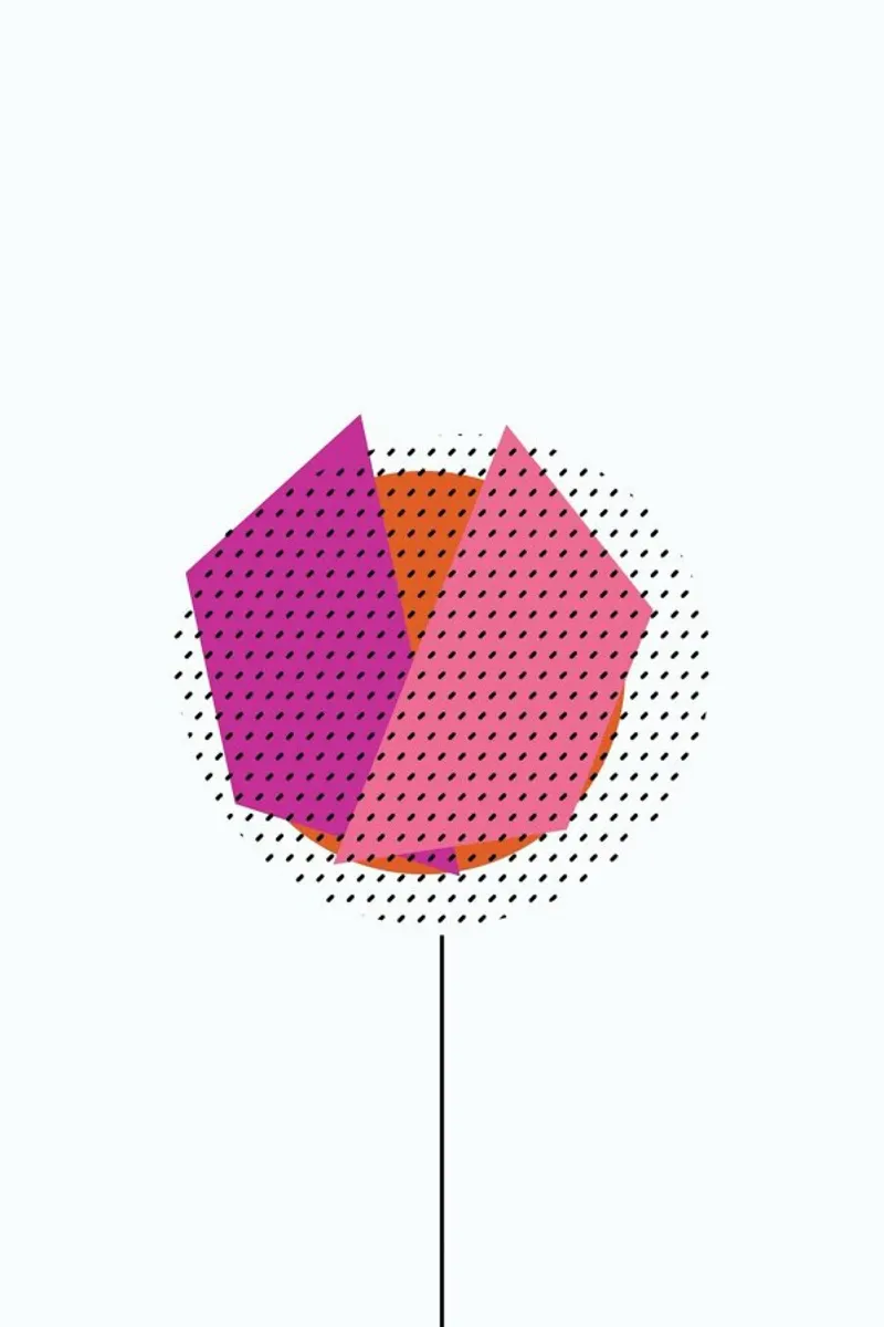 Pink Flower poster con telaio in legno da XOXO Arte