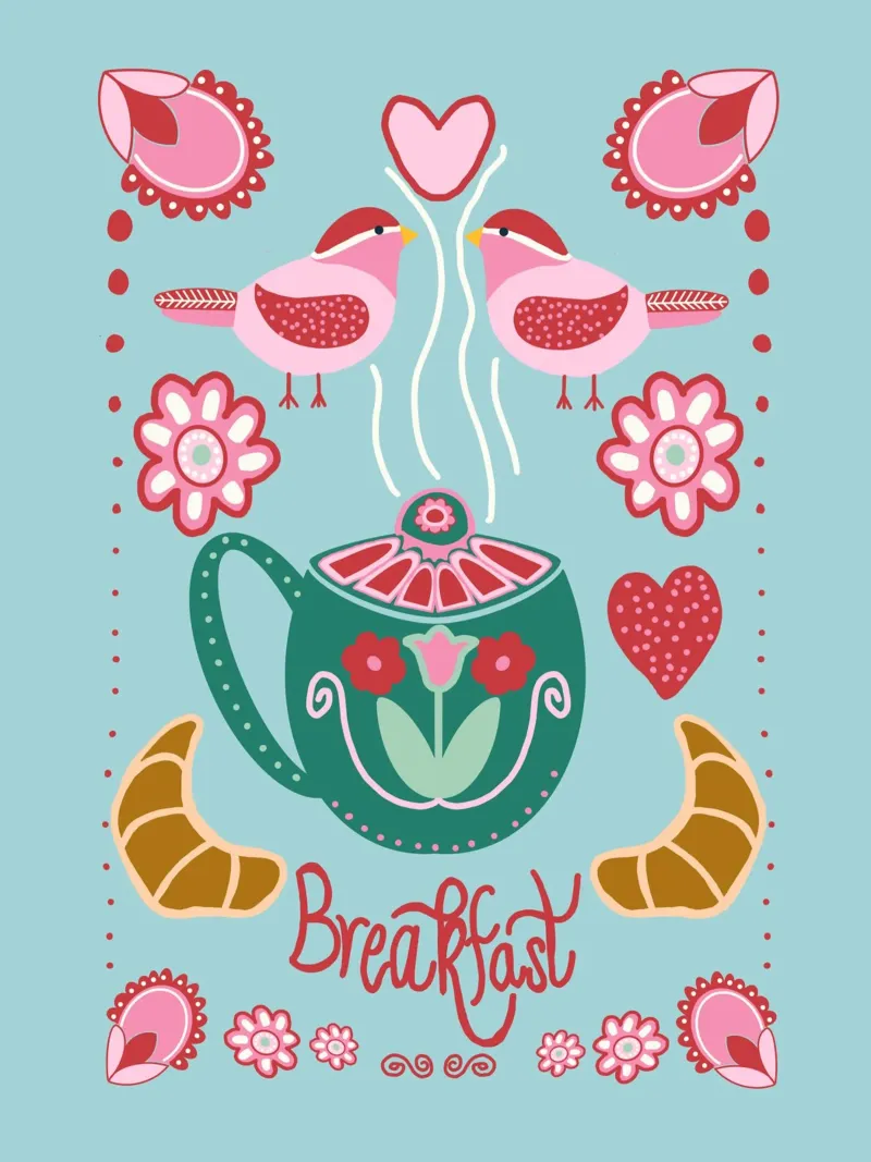 Breakfast - der frühe Vogel poster da Miris bunte Modewelt