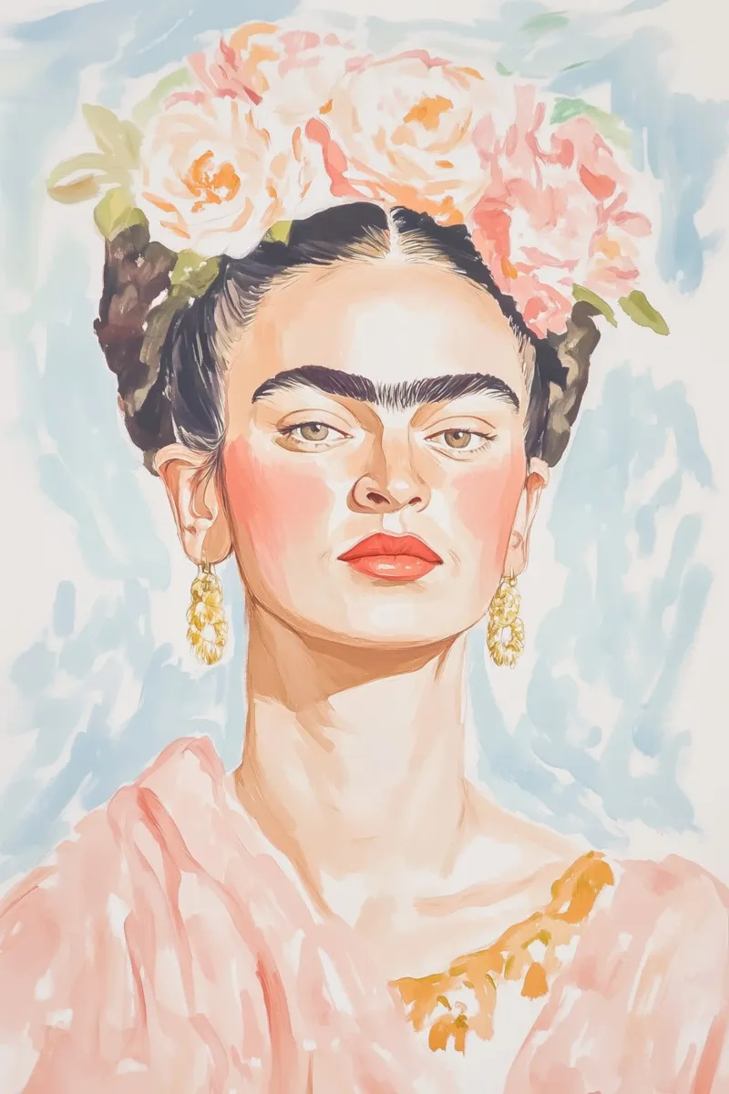 Frida Portrait Art alu-dibond by Melloi Art Print