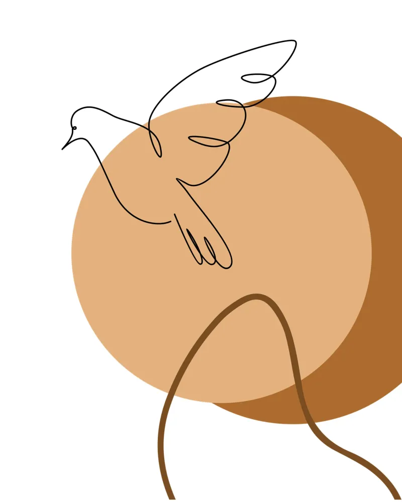 Uccello volante moderno e minimalista poster con telaio in legno da YSV MINIMALIST
