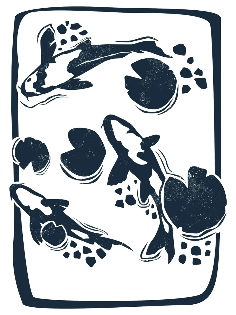Koi Fish Lake canvas by Indigo Rain