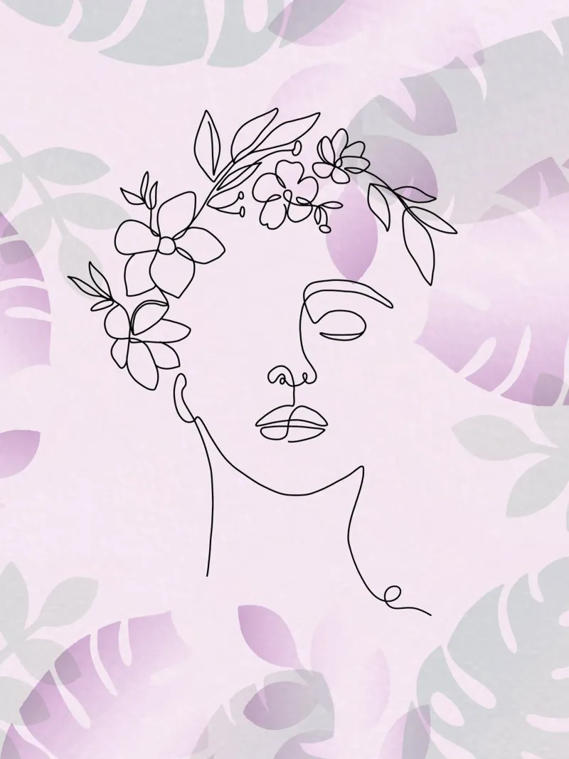Ritratto di donna minimalista poster con telaio in plastica da 🎁 ARTVI-SHOP