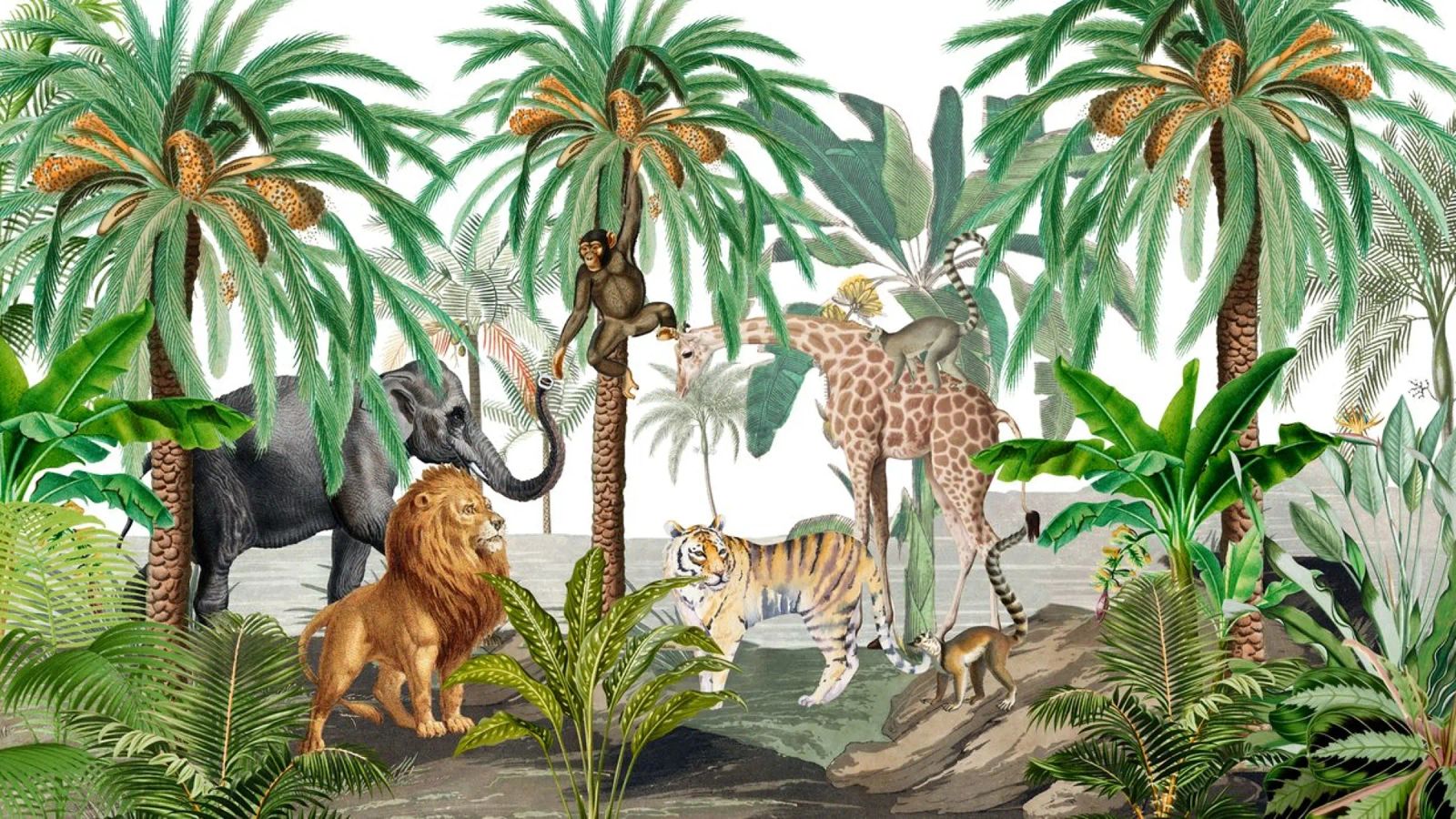 Vintage Afrikaans wildlife avontuur poster van Vintage World - Uta Naumann