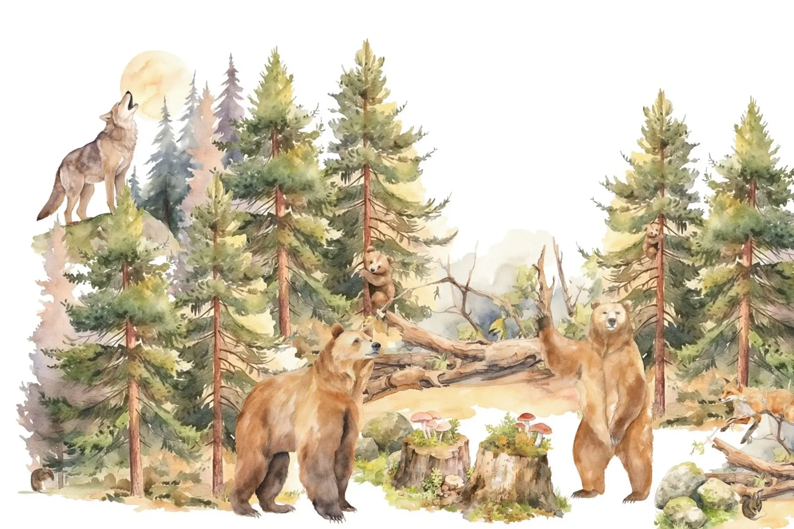 Adorable aventure des animaux des bois nordiques film rétro-éclairé de Vintage World - Uta Naumann