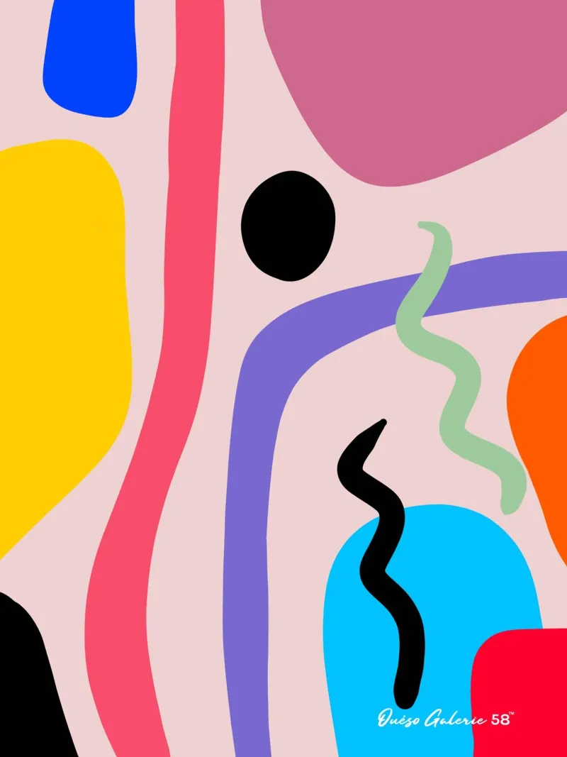 Energetic Cutouts poster con telaio in plastica da Mike Leymi