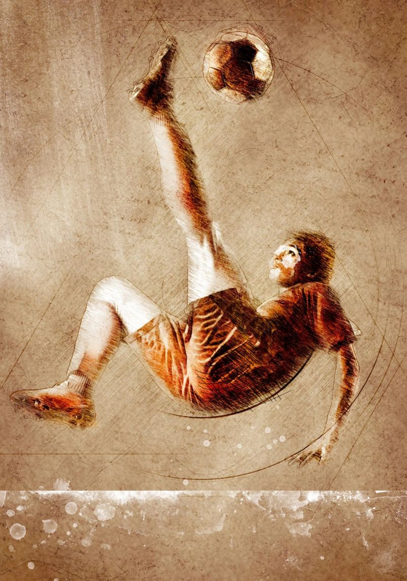 Joueur de football art sportif poster de Justyna Jaszke JBJart