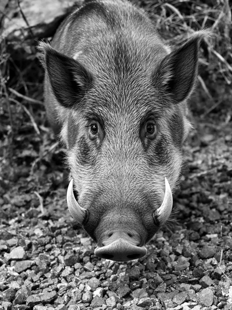 Cinghiale faccia a faccia carta hahnemühle da Art-Travel
