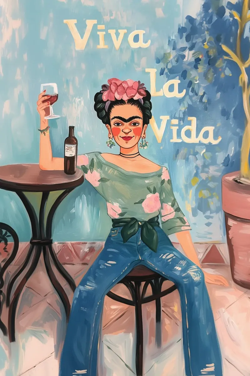 Viva la Vida" Frida Kahlo Inspiration Poster von Carinaprint