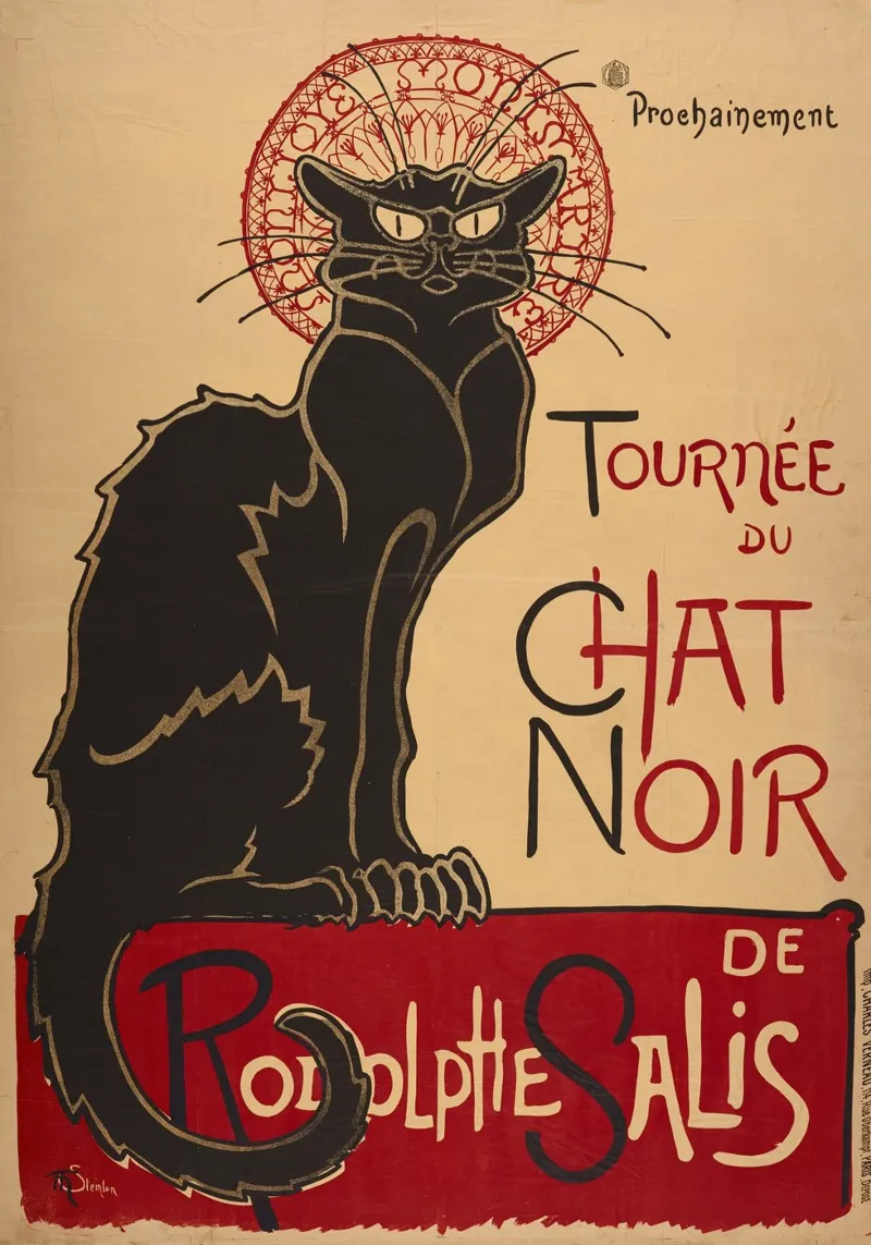 Théophile-Alexandre Steinlen - Gatto nero pellicola backlit da ARTOTHEK