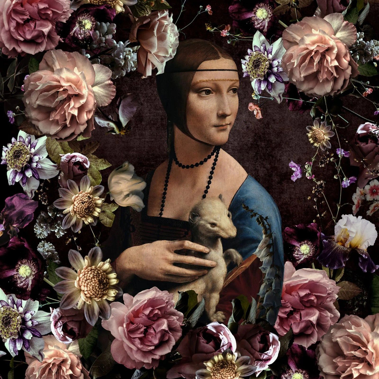 Signora con l'ermellino - Adattamento floreale poster da Flower Garden - Uta Naumann