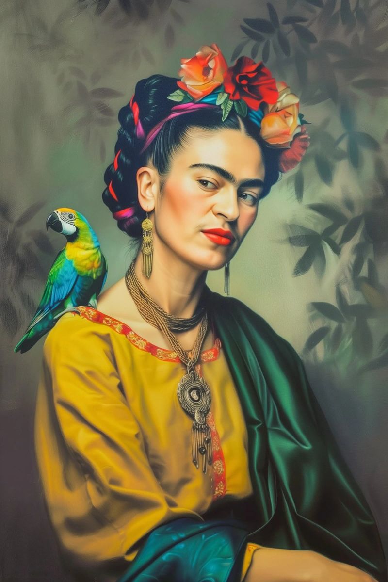 Frida Vogel Liebe Poster von Carinaprint