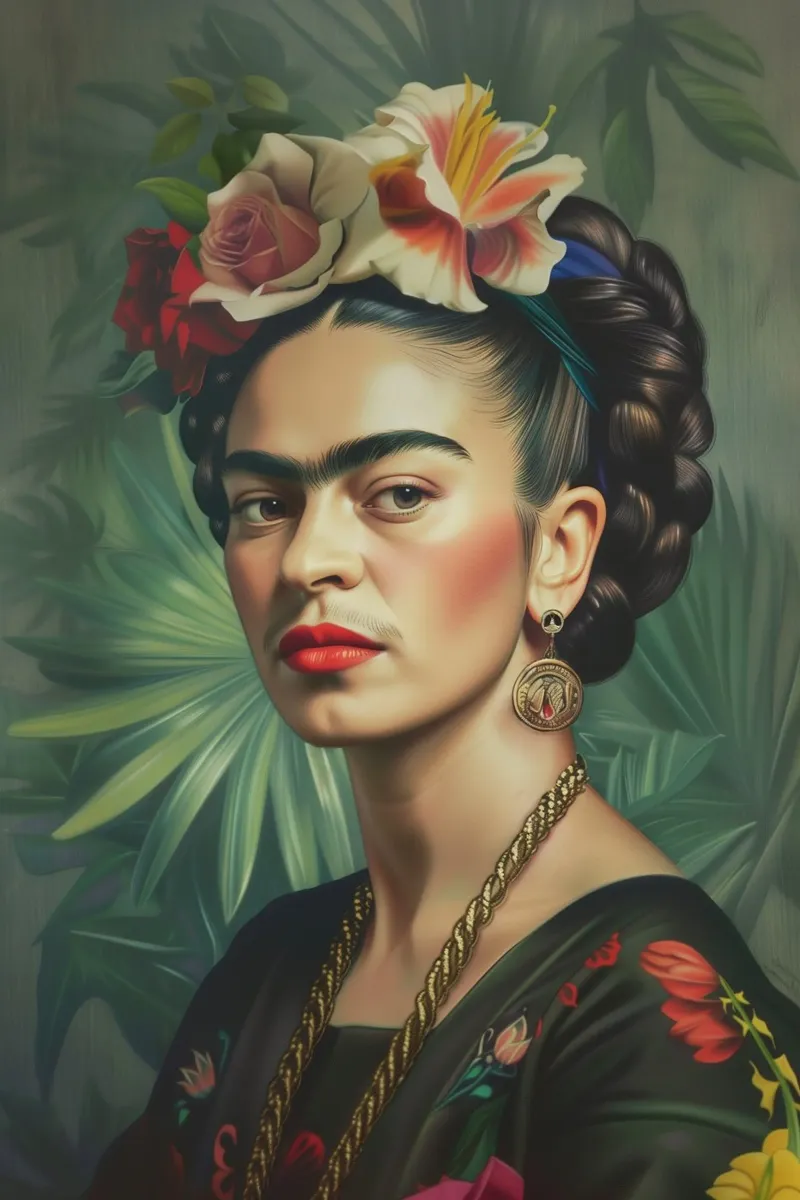 Frida Florale Tropical Malerei acrylic glass by Carinaprint