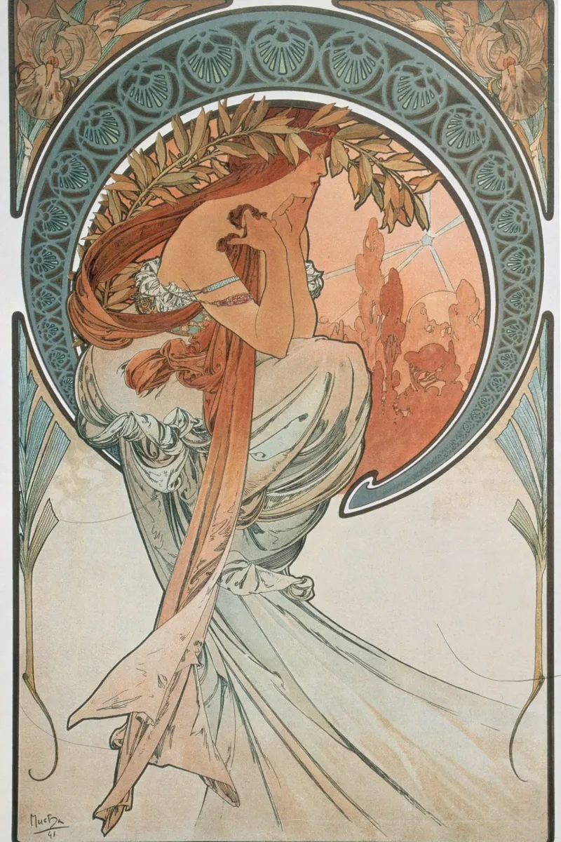 Alfons Mucha - Le arti: Poesia pellicola backlit da ARTOTHEK